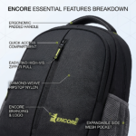 ENCORE LAPTOP BACKPACK (G-02) 16 INCH (BLACK) - Image 3
