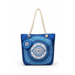 Encore Handcrafted Evil Eye Print Tote Bag – Blue