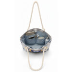 Encore Handcrafted Evil Eye Print Tote Bag – Blue/White - Image 5