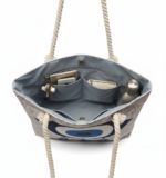 Encore Handcrafted Evil Eye Print Tote Bag – Blue/White - Image 3