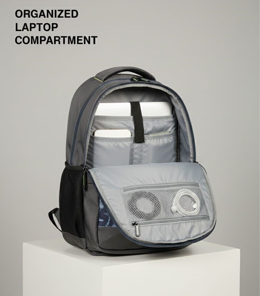 ENCORE Laptop Backpack 16 Inch Grey - Image 9