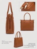 ENCORE LADIES HANDBAG 04 -DUAL ZIP - (AMBER TAN) - Image 4