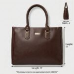 ENCORE LADIES HANDBAG 04 -DUAL ZIP - (DEEP ROAST) - Image 3