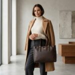 ENCORE LADIES HANDBAG 04 -DUAL ZIP - (DEEP ROAST) - Image 5