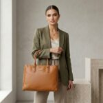 ENCORE LADIES HANDBAG 04 -DUAL ZIP - (AMBER TAN) - Image 5