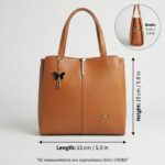 ENCORE LADIES HANDBAG 06- Grace Tote –  (Caramel Drift Tan) - Image 3