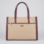 ENCORE - Executive- workflow Tote bag (Beige with pink Trim)