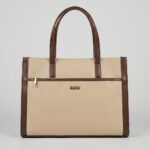 ENCORE - Executive- workflow Tote bag (Beige with brown Trim)