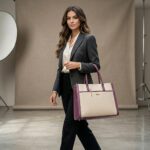 ENCORE - Executive- workflow Tote bag (Beige with pink Trim) - Image 4