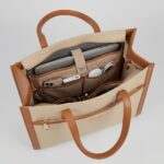 ENCORE - Executive- workflow Tote bag (Beige with Tan Trim) - Image 2