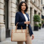 ENCORE - Executive- workflow Tote bag (Beige with Tan Trim) - Image 4