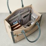 ENCORE - Executive- workflow Tote bag (Beige with Greenish blue Trim) - Image 2
