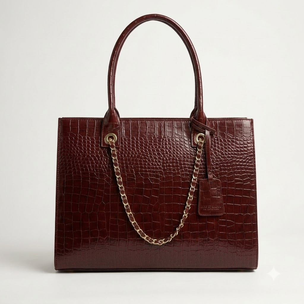 pomelli_photoshoot_image_1_1_0911 (8) ENCORE -LADIES HANDBAG 01- WITH LAPTOP COMPARTMENT (BROWN ) - Image 1