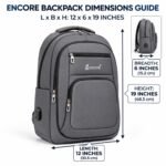 ENCORE | PREMIUM I50- LAPTOP BACKPACK WITH USB CONNECT | 19 INCH - GREY - Image 3