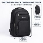ENCORE | PREMIUM I50- LAPTOP BACKPACK WITH USB CONNECT | 19 INCH- BLACK - Image 3