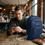 ENCORE | PREMIUM I50- LAPTOP BACKPACK WITH USB CONNECT | 19 INCH- NAVY BLUE - Image 2