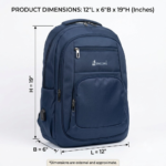 ENCORE | PREMIUM I50- LAPTOP BACKPACK WITH USB CONNECT | 19 INCH- NAVY BLUE - Image 4